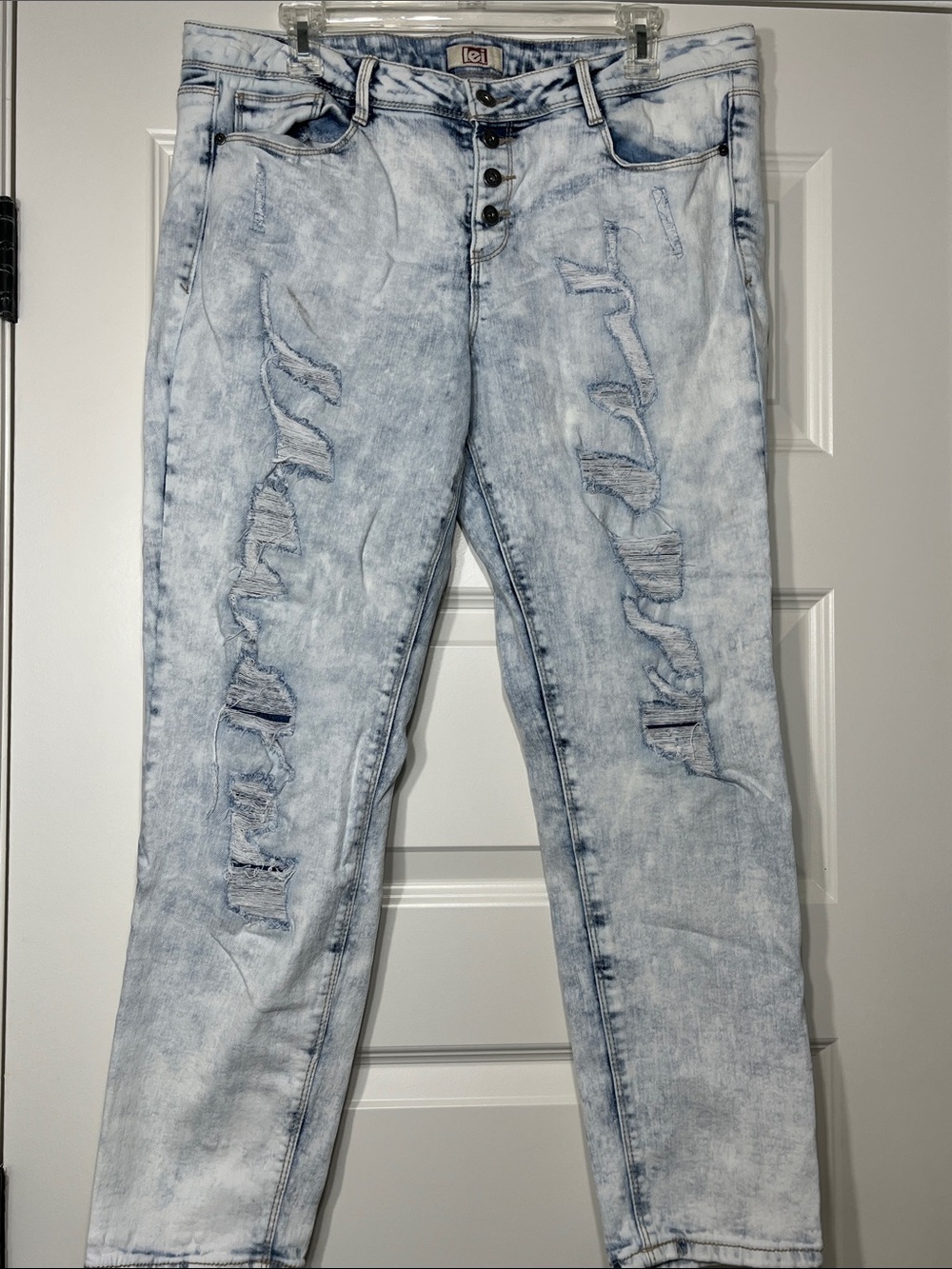 Lei Acid Wash Distressed Skinny Jeans Button Fly Juniors‎ 15 Regular